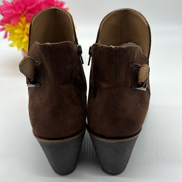 Aerosoles Brown Suede Wedge Ankle Boots Size 12 MCA6421K - Picture 3 of 7